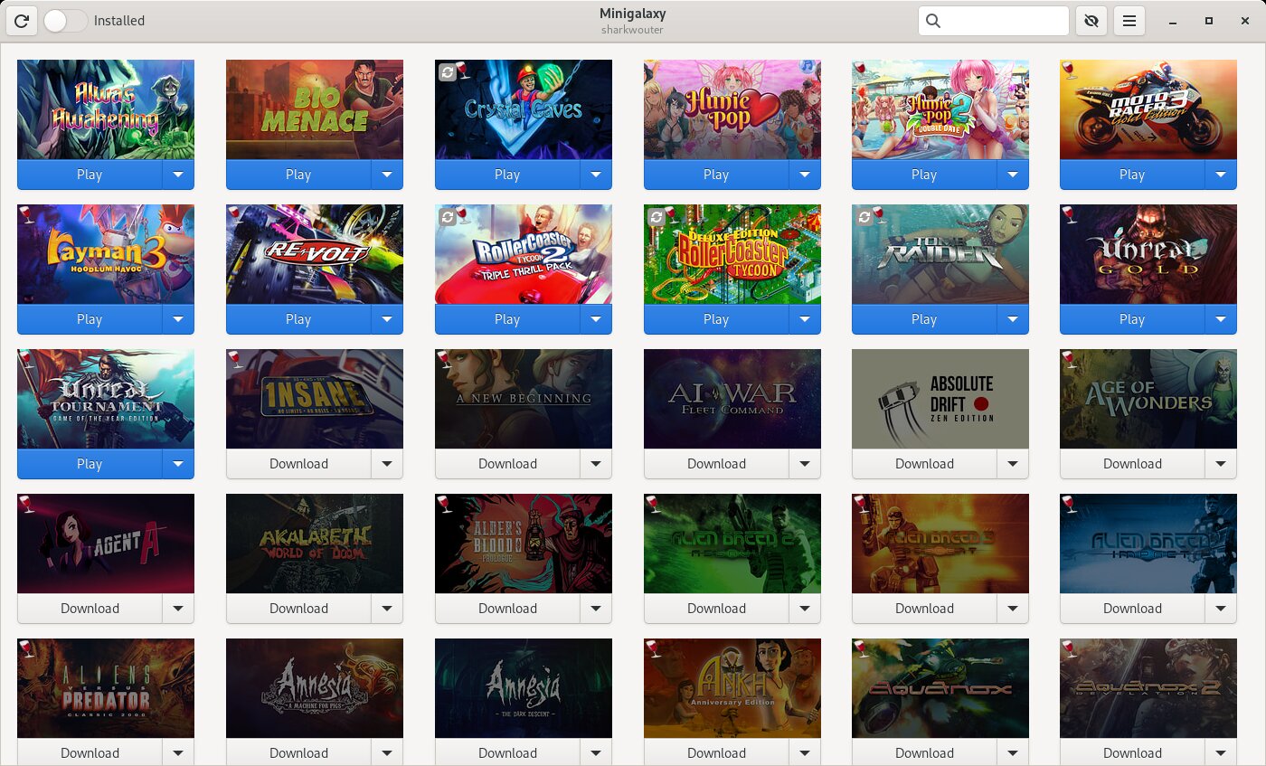 Minigalaxy | A simple GOG client for Linux that lets you download and play  your GOG Linux games